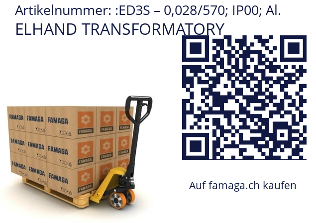   ELHAND TRANSFORMATORY ED3S – 0,028/570; IP00; Al.