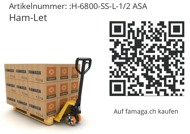   Ham-Let H-6800-SS-L-1/2 ASA