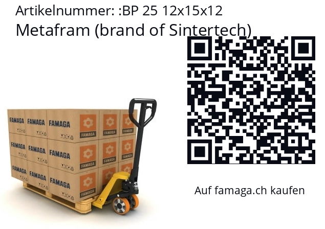 Ärmel  Metafram (brand of Sintertech) BP 25 12x15x12