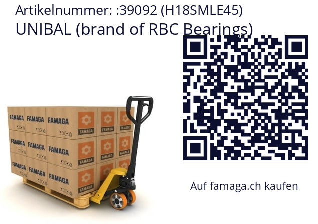   UNIBAL (brand of RBC Bearings) 39092 (H18SMLE45)